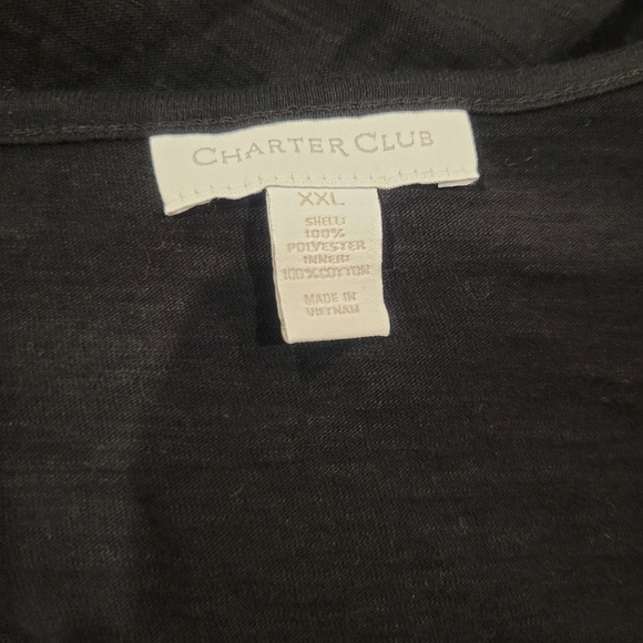 Charter club size xxl black top w/ lace dot overlay - Picture 4 of 5